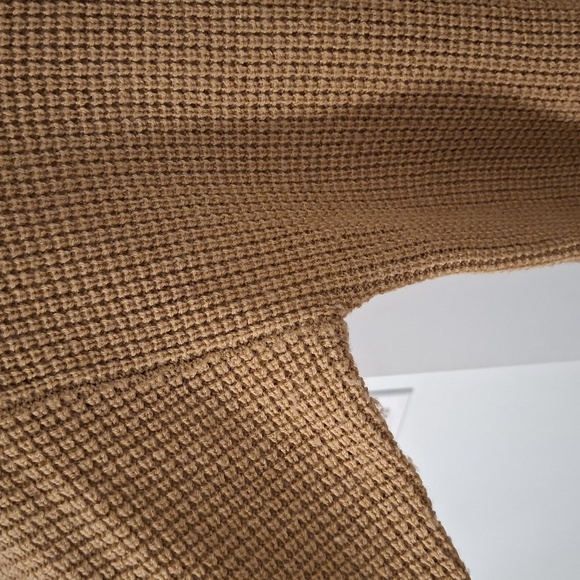 Wilfred Women's Camel/Tan Merino Wool Waffle Knit Crewneck Sweater (Size S) - Picture 6 of 9